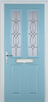 2 Panel 2 Square Flair Timber Solid Core Door in Duck Egg Blue