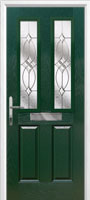 2 Panel 2 Square Flair Timber Solid Core Door in Green