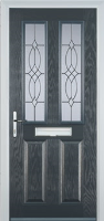 2 Panel 2 Square Flair Timber Solid Core Door in Anthracite Grey