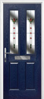 2 Panel 2 Square Fleur Timber Solid Core Door in Dark Blue