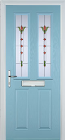 2 Panel 2 Square Fleur Timber Solid Core Door in Duck Egg Blue
