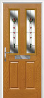 2 Panel 2 Square Fleur Timber Solid Core Door in Oak