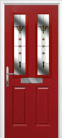 2 Panel 2 Square Fleur Timber Solid Core Door in Red