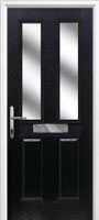 2 Panel 2 Square Glazed Timber Solid Core Door in Black