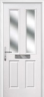 2 Panel 2 Square Glazed Timber Solid Core Door in White