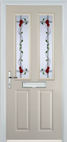 2 Panel 2 Square Mackintosh Rose Timber Solid Core Door in Cream