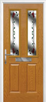 2 Panel 2 Square Mackintosh Rose Timber Solid Core Door in Oak