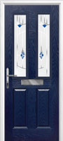 2 Panel 2 Square Murano Timber Solid Core Door in Dark Blue