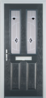 2 Panel 2 Square Murano Timber Solid Core Door in Anthracite Grey