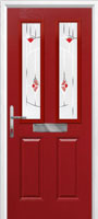 2 Panel 2 Square Murano Timber Solid Core Door in Red
