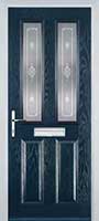2 Panel 2 Square Staxton Timber Solid Core Door in Dark Blue