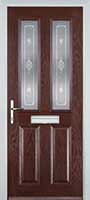 2 Panel 2 Square Staxton Timber Solid Core Door in Darkwood
