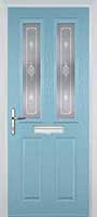 2 Panel 2 Square Staxton Timber Solid Core Door in Duck Egg Blue