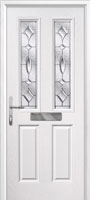 2 Panel 2 Square Zinc/Brass Art Clarity Timber Solid Core Door in White