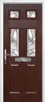 2 Panel 4 Square Abstract Timber Solid Core Door in Darkwood