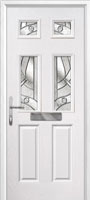 2 Panel 4 Square Abstract Timber Solid Core Door in White