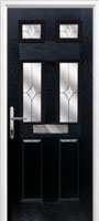 2 Panel 4 Square Classic Timber Solid Core Door in Black