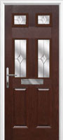2 Panel 4 Square Classic Timber Solid Core Door in Darkwood