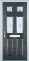 2 Panel 4 Square Classic Timber Solid Core Door in Anthracite Grey