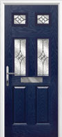 2 Panel 4 Square Elegance Timber Solid Core Door in Dark Blue