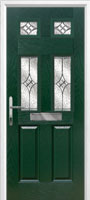 2 Panel 4 Square Elegance Timber Solid Core Door in Green