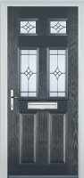 2 Panel 4 Square Elegance Timber Solid Core Door in Anthracite Grey