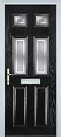 2 Panel 4 Square Enfield Timber Solid Core Door in Black