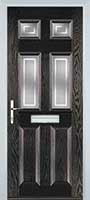 2 Panel 4 Square Enfield Timber Solid Core Door in Black Brown