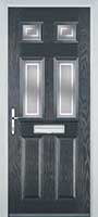2 Panel 4 Square Enfield Timber Solid Core Door in Anthracite Grey