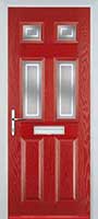 2 Panel 4 Square Enfield Timber Solid Core Door in Red