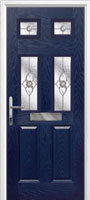 2 Panel 4 Square Finesse Timber Solid Core Door in Dark Blue