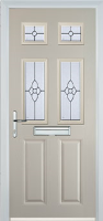 2 Panel 4 Square Finesse Timber Solid Core Door in Cream