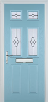 2 Panel 4 Square Finesse Timber Solid Core Door in Duck Egg Blue