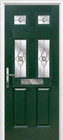 2 Panel 4 Square Finesse Timber Solid Core Door in Green