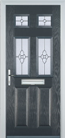 2 Panel 4 Square Finesse Timber Solid Core Door in Anthracite Grey
