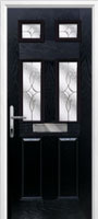 2 Panel 4 Square Flair Timber Solid Core Door in Black