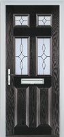 2 Panel 4 Square Flair Timber Solid Core Door in Black Brown