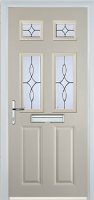 2 Panel 4 Square Flair Timber Solid Core Door in Cream