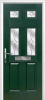 2 Panel 4 Square Flair Timber Solid Core Door in Green