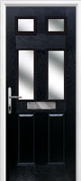 2 Panel 4 Square Glazed Timber Solid Core Door in Black
