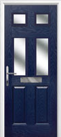 2 Panel 4 Square Glazed Timber Solid Core Door in Dark Blue