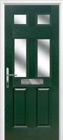 2 Panel 4 Square Glazed Timber Solid Core Door in Green