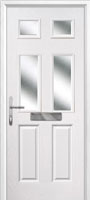 2 Panel 4 Square Glazed Timber Solid Core Door in White