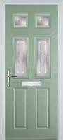 2 Panel 4 Square Staxton Timber Solid Core Door in Chartwell Green