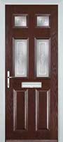 2 Panel 4 Square Staxton Timber Solid Core Door in Darkwood