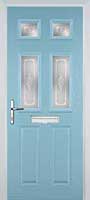 2 Panel 4 Square Staxton Timber Solid Core Door in Duck Egg Blue