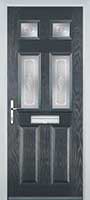 2 Panel 4 Square Staxton Timber Solid Core Door in Anthracite Grey