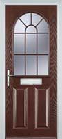 2 Panel Sunburst Timber Solid Core Door in Darkwood
