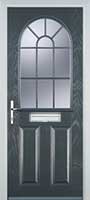 2 Panel Sunburst Timber Solid Core Door in Anthracite Grey