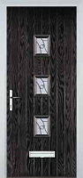 3 Square (centre) Abstract Timber Solid Core Door in Black Brown